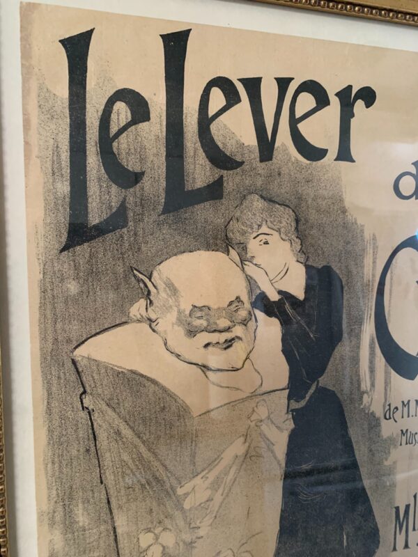 Le Lever Du Critique - Art by H.S. Ibels (1895) 20x25 French Lithograph Poster - Framed - Image 2