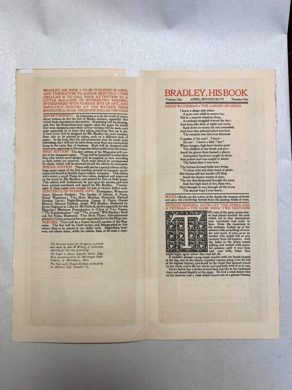 Bradley His Book - Art By William H. Bradley (1890's) 5x10.125 US Gatefold Booklet - Image 2