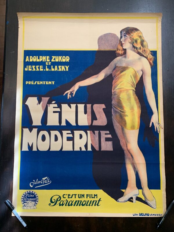 Venus Moderne - Art by Julien t’Felt (1926) 24.25x33.5 Belgian Pre-War Movie Lithograph Poster