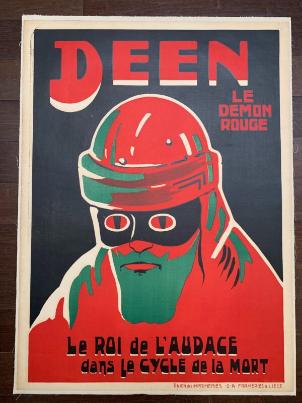 Deen - The Red Devil - (1920's) 24.5x33.5 Belgian Motorsport Circus Poster LB