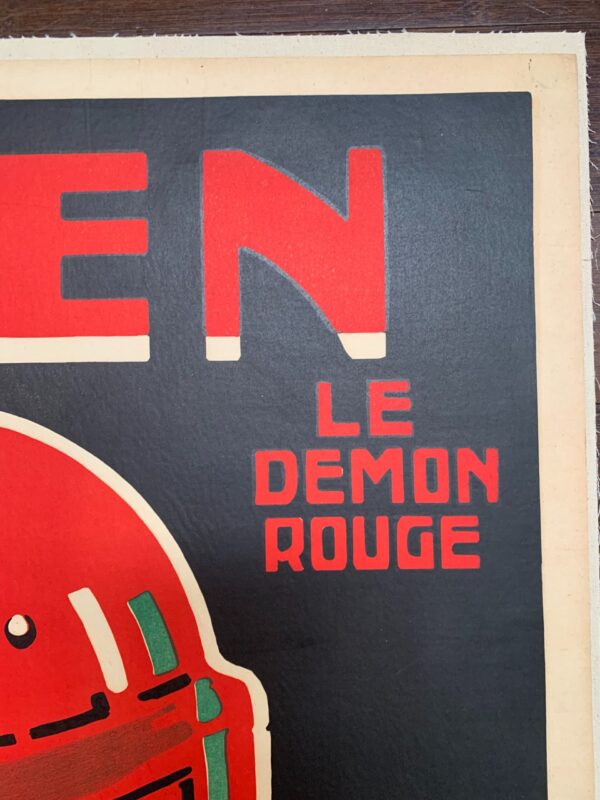 Deen - The Red Devil - (1920's) 24.5x33.5 Belgian Motorsport Circus Poster LB - Image 4