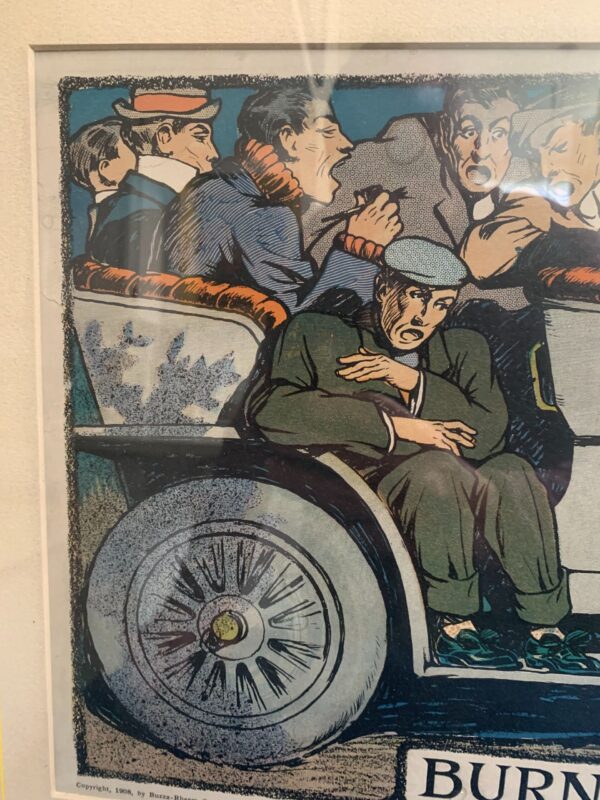 Burning The Midnight Oil - Art by R.A. Rheem (1908) 11x23.5 US Lithograph Poster - Framed - Image 2