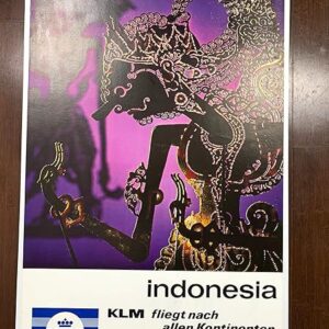 Indonesia - Klm Airlines - Wayang Puppets (1960's) 25.375x40 Dutch Advertising Poster