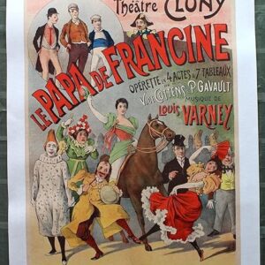 Le Papa De Francine Theatre Cluny (1896) 24x31.75 French Theatre Advertising Poster LB
