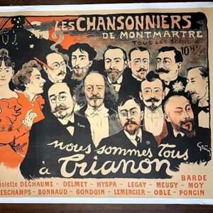 Les Chansonniers - Art By Grun (1897) 43.375x54.875 French Advertising Poster LB