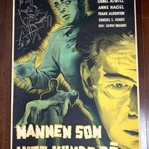 Man Made Monster - Lon Chaney Jr. (1941) 28x39 Swedish Movie Poster LB