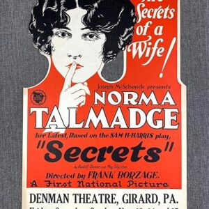 Secrets - Norma Talmadge (1924) US Die-Cut Window Card Movie Poster