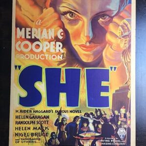 She - Merian Cooper (1935) US Window Card Movie Poster