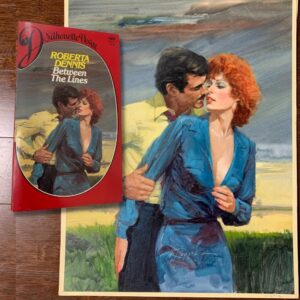 Illustration Art Used In 'Between The Lines' Book Cover - Art By Howard Rogers (1957) 12.25x20 Oil On Canvas Painting And Paperback Book
