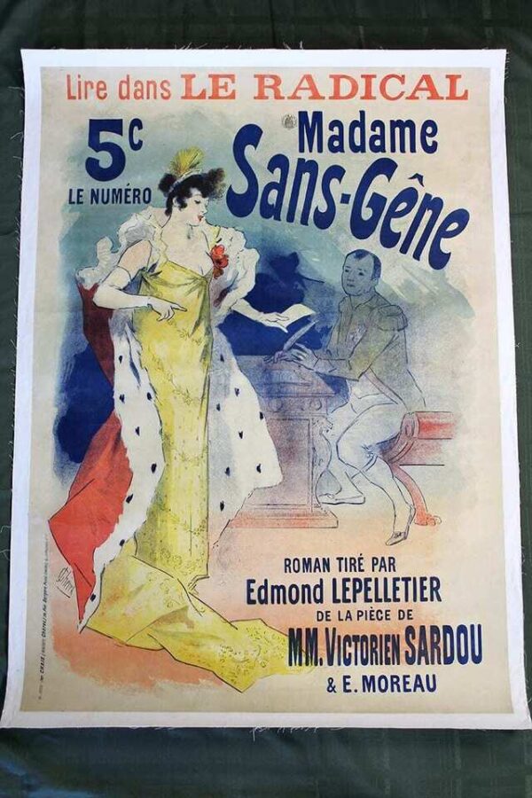 Madame Sans-Gene Art By Jules Cheret (1925) 48”x34” French Theater Poster LB