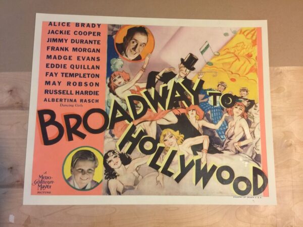Broadway To Hollywood - Jimmy Durante (1933) US Half Sheet Movie Poster LB